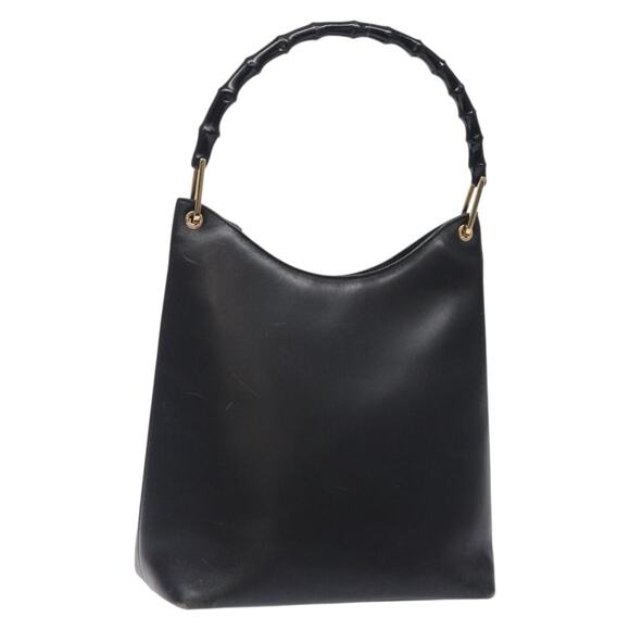 GUCCI Bamboo Shoulder Bag Leather Black 001 3006 001 3006 - Picture 1 of 16
